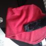 Red Hood Scarf with Black Faux Fur BNWOT Image 4