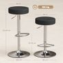 Set of 2 Swivel Bar Stools PU Leather Height Adjustable with Footrest Brown Image 4