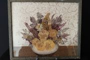Vintage Framed Pressed Flower Wall Art - Handmade Botanical Piece (38 x 41 cm)
