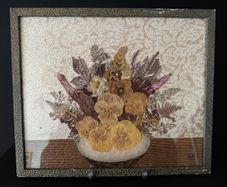 Vintage Framed Pressed Flower Wall Art - Handmade Botanical Piece (38 x 41 cm)