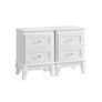 Set of 2 White Bedside Tables with Drawers Elegant Wooden Nightstands for Bedroom, Hallway & Living Room Image 3