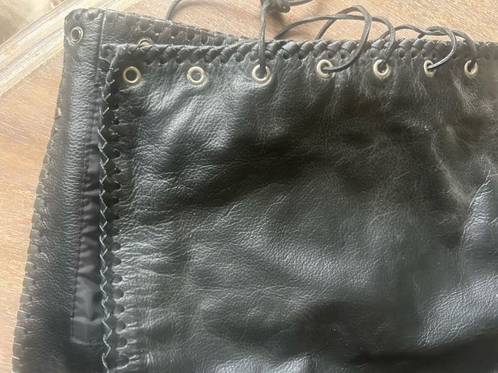 Men's Biker style leather waistcoat