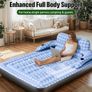 Air Mattress with Headboard, Fast Inflation/Deflation Inflatable Airbed, 9 Inches High Blow Up Bed with Comfortable Flocked Top for Home Guest Travel Camping (PLAID) Image 2