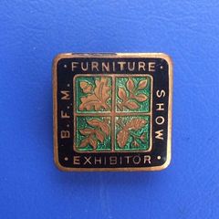 BRITISH FURNITURE MANUFACTURERS (BFM) - a vintage trade show exhibitor's badge (1950s)