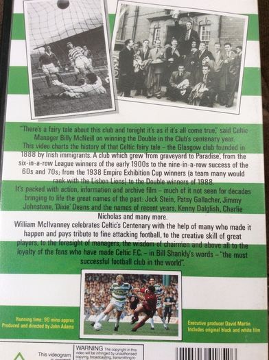 Glasgow Celtic FC Official Club History Centenary Edition On VHS Video Official Club Product Collectors Item