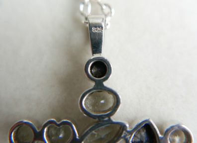 Vintage Sterling Silver 925 Cross Pendant Minora and Chain L-12"  12,33g