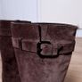 Tods Brown Knee High Suede Buckle Boots Size 36.5 EU Image 4