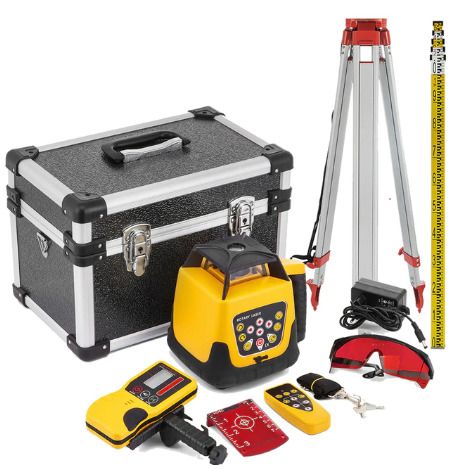 VEVOR 360 Rotary Laser Level Kit W/ Tripod & Staff Self-Leveling 500m Vertical Horizontal Scanning Measurement Construction Tool