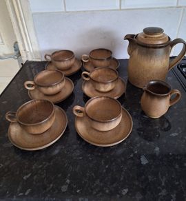 Denby coffee set plus side plates