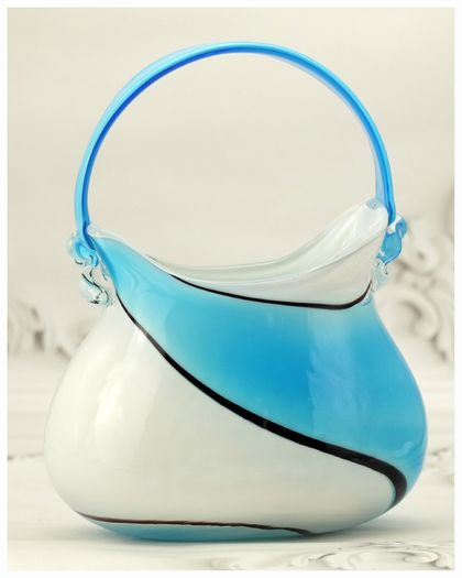 Murano Vincenza Art Glass Handbag Vase