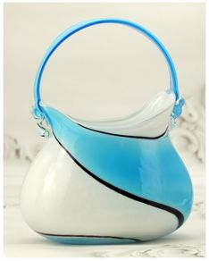 Murano Vincenza Art Glass Handbag Vase