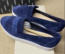 Clarks blue suede loafers shoes 7