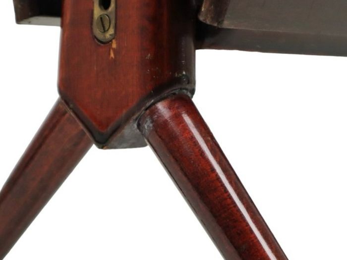 Vintage Italian Mahogany  Brass Magazine Rack attributed to Ico Parisi 1950s