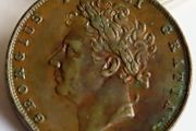 1830 FARTHING George IV English Copper