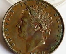 1830 FARTHING George IV English Copper