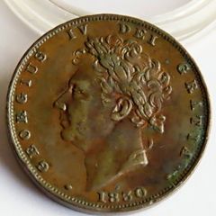 1830 FARTHING George IV English Copper