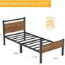 Single Bed Frames with Wood Headboard 31.5cm Metal Platform Bed Frame with Storage Sturdy Non-Slip Without Noise No Box Spring Needed Black & Rustic Brown Image 2