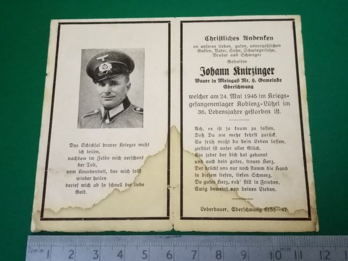 WWII German Death Card (Sterbebilder) Collection - Set of 4
