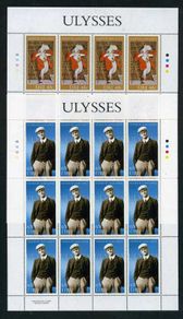 2004 Ireland James Joyce Centenary of Leopold Bloom's Adventure Ulysses Commemorative Stamps Sheetlet Plate 1B1B1B1B Mint Never Hinged (MNH)