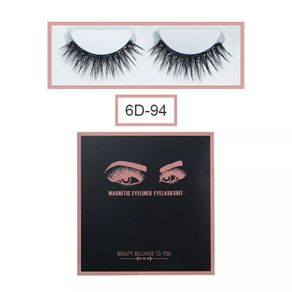 Magnetic Eyelashes with Magnetic Eyeliner and Tweezer - 3 Pair Set - Long Lashes - Size 6D-94