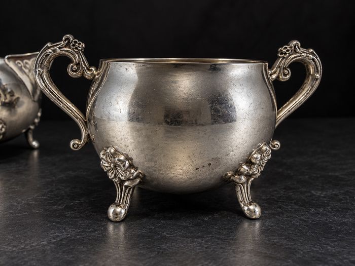 Vintage Silver-Plated Cream & Sugar Set