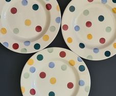 Set of 3 Emma Bridgewater Polka Dot Side Plates 17cm Vintage: two 2006, one 2007