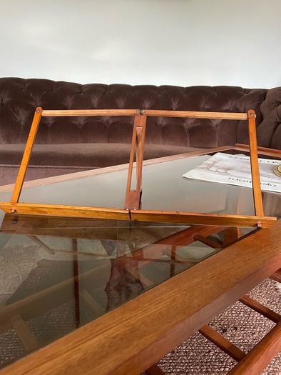 Rare ca 1880 Antique Portable Folding Book Rest Music Stand Campaign Desk Top Wooden