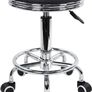 NEW SALE | Round Rolling Stool with Foot Rest PU Leather Height Adjustment Modern Industrial Metal Style Swivel Spa Salon Tattoo Work Massage Stools Small Image 8