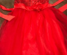 Red sequins and tulle dress