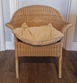 Armchair Rattan Wicker Cane with Seat Cushion