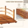 Garden Bridge 1.85m Wooden Bridge Walkable Pond Bridge Decorative Bridge with Railing up to 200 kg Solid Wood Orang Image 3