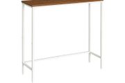 Slim Console Table for Hallway, Metal Frame, Compact Display Table, Sofa Table for Small Spaces, Entryway, Living Room, Sturdy, White and Walnut