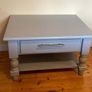 Blue Wooden Coffee Table with Drawer & Lower Storage Shelf Image 2