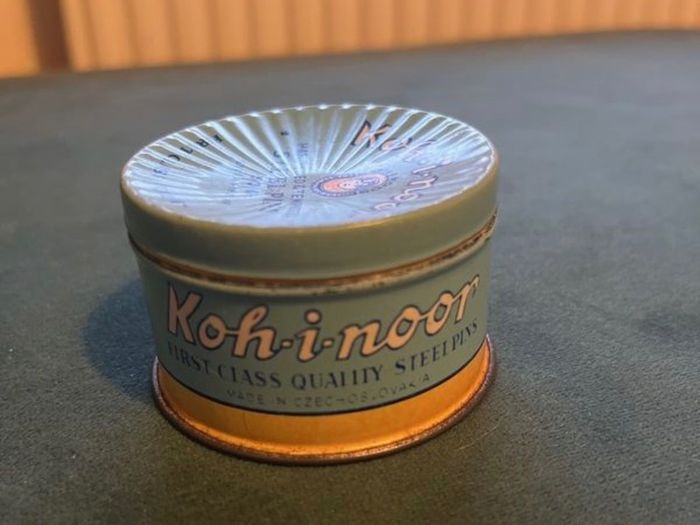 Vintage Tin Box with Pins