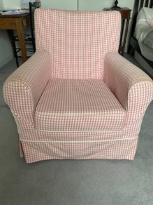 Pink Gingham bedroom Armchair
