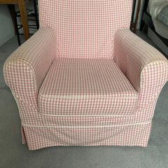 Pink Gingham bedroom Armchair