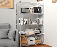 1250 lbs Steel Heavy Duty 5-Tier Utility Shelving Unit Steel Organizer Wire Rack for Home,Kitchen,Office,Chrome 35 x 60 x 158.7 cm