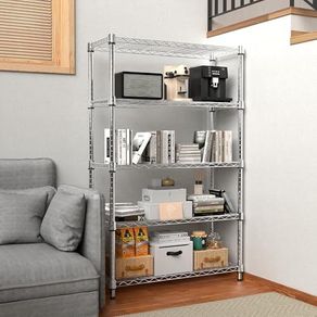 1250 lbs Steel Heavy Duty 5-Tier Utility Shelving Unit Steel Organizer Wire Rack for Home,Kitchen,Office,Chrome 35 x 60 x 158.7 cm