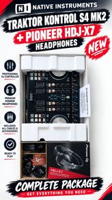 NEW Native Instruments Traktor Kontrol S4 MK2 + Pioneer HDJ-X7 Professional DJ Headphones