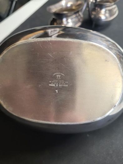 Vintage Silver Plate Tea Set - Teapot, Creamer & Bowl - Sheffield