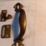 Antique Thumb Brass Lock with Door Furniture Image 7
