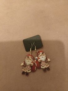 Santa christmas drop earrings