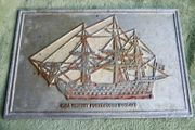 HMS Victory , Portsmouth , Vintage aluminum plate 10" x 6,5"