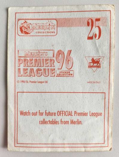 '96 Premier League - Merlin stickers