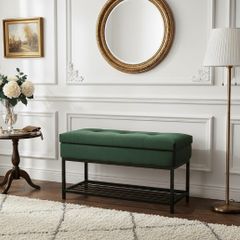 Emerald Vault Storage Ottoman