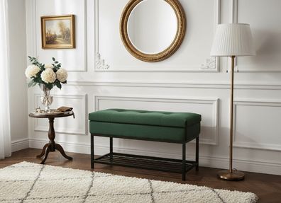 Emerald Vault Storage Ottoman