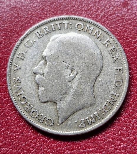 1921 United Kingdom  1 Florin - George V  2nd issue Silver coin