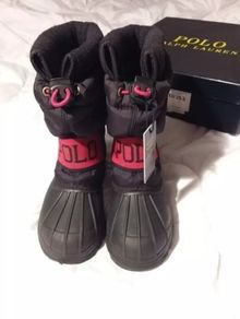 Ralph Lauren Polo Black Waterproof Snow Boots