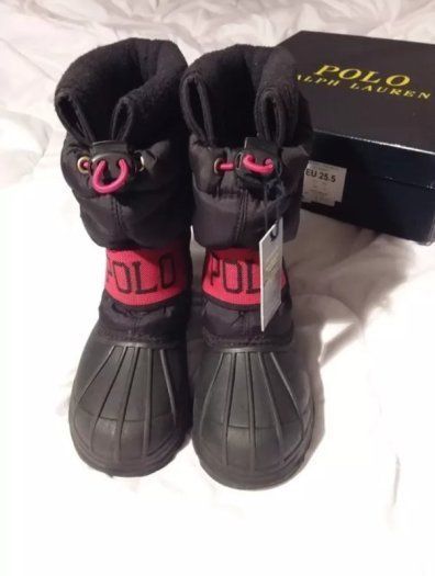 Ralph Lauren Polo Black Waterproof Snow Boots