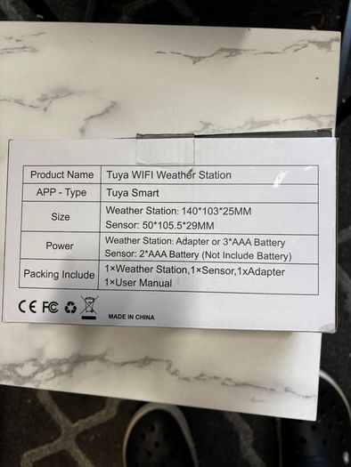 Tuya Smart WIFI Weather Station + 3 sensors
